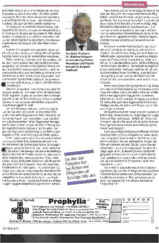 Vorschauseite 2: Der Rückzug in die Krankheit Inkontinenz als Leitsymptom psychogeriatrischer Erkrankungen