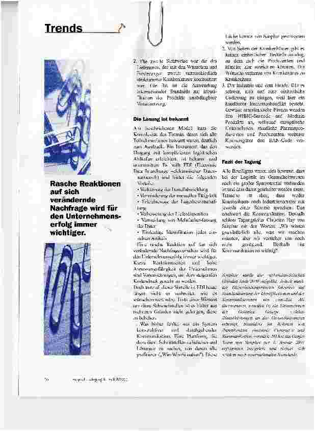 Vorschauseite 2: Logistik im Schweizer Gesundheitswesen