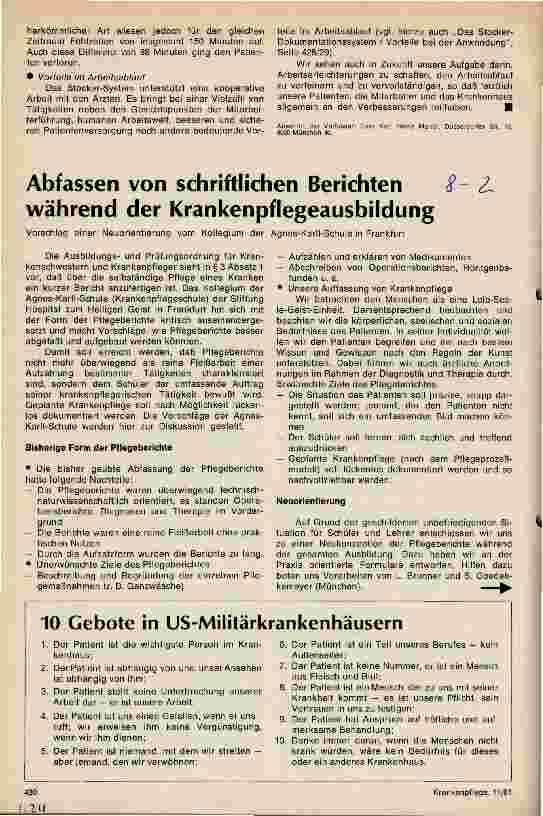 Vorschauseite 1: Abfassung von schriftlichen Berichten während der Krankenpflegeausbildung