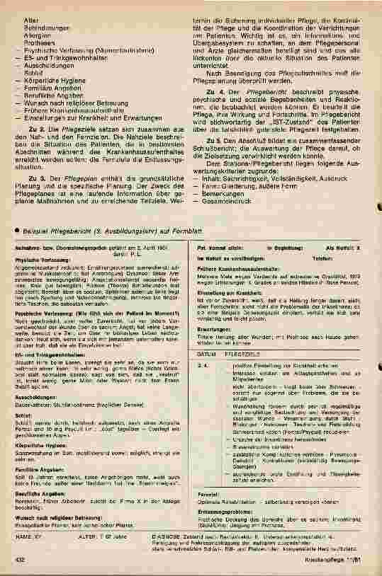 Vorschauseite 3: Abfassung von schriftlichen Berichten während der Krankenpflegeausbildung