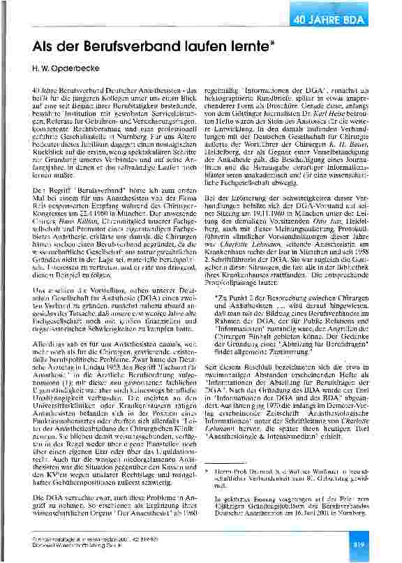 Vorschauseite 1: Als der Berufsverband laufen lernte