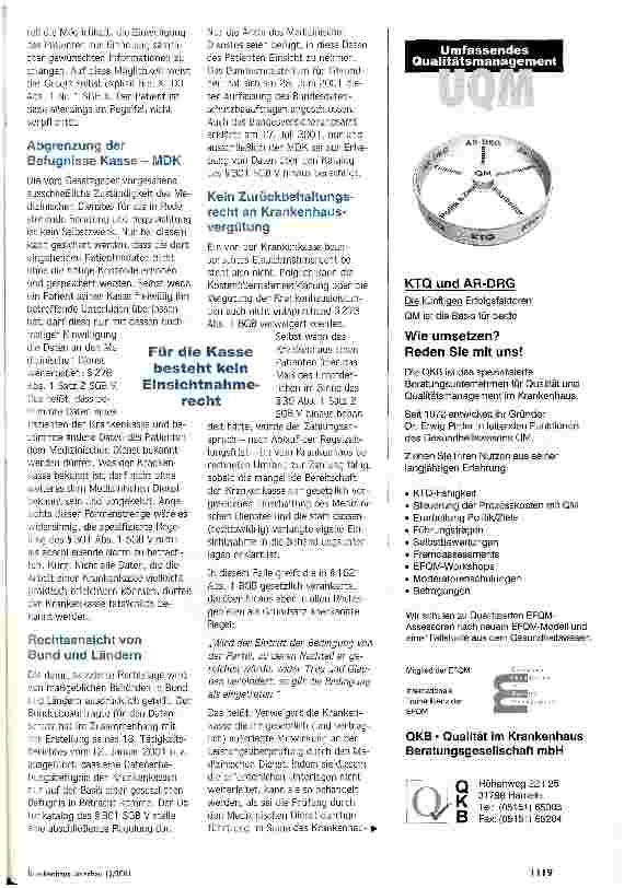 Vorschauseite 3: § 301 SGB V oder: Geld nur gegen Daten? Krankenkassen, Krankenhäuser und der Datenschutz