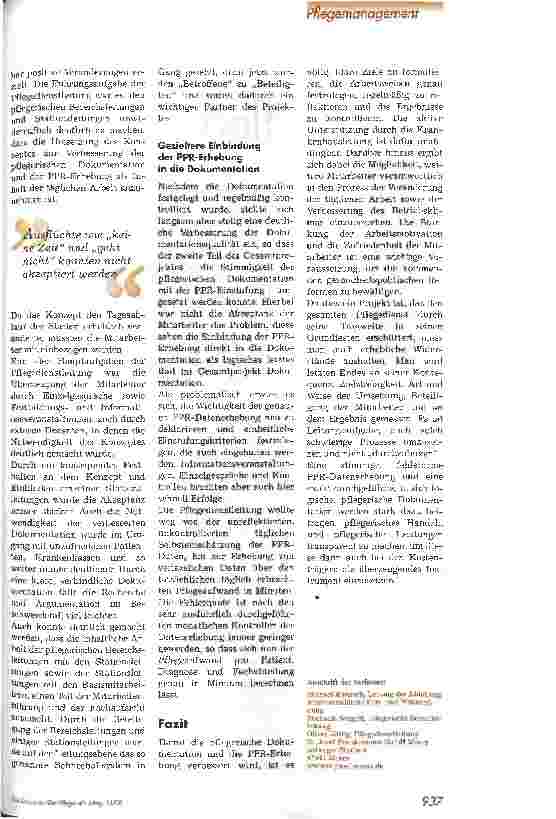 Vorschauseite 4: Motivation zur Pflegedokumentation PPR-Datenerhebung als Spiegelbild der Dokumentation pflegerischer Leistungen