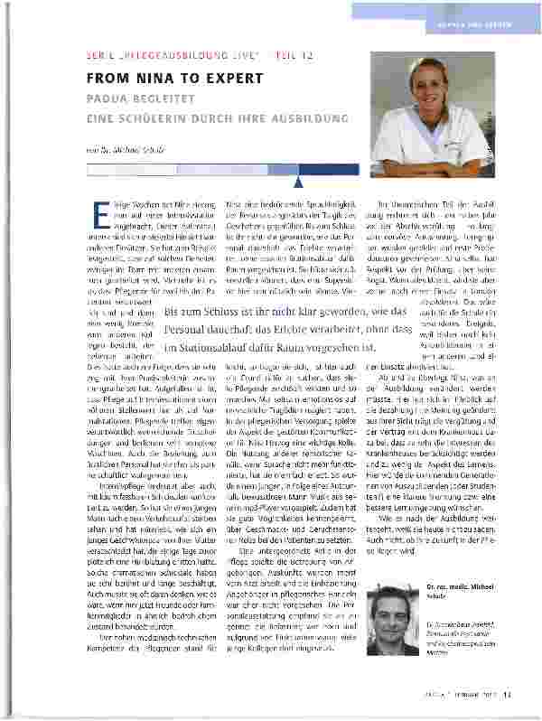 Vorschauseite 1: FROM NINA TO EXPERTEINE SCHÜLERIN DURCH IHRE AUSBILDUNG