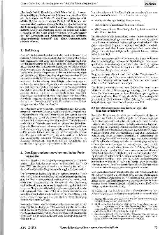 Vorschauseite 2: Die Eingruppierung folgt der ArbeitsorganisationHinweise zur tarifrechtlich sicheren Gestaltung von Arbeitsvorgängen