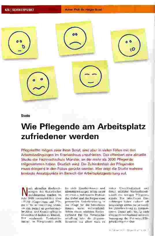 Vorschauseite 1: Wie Pflegende am Arbeitsplatz zufriedener werden