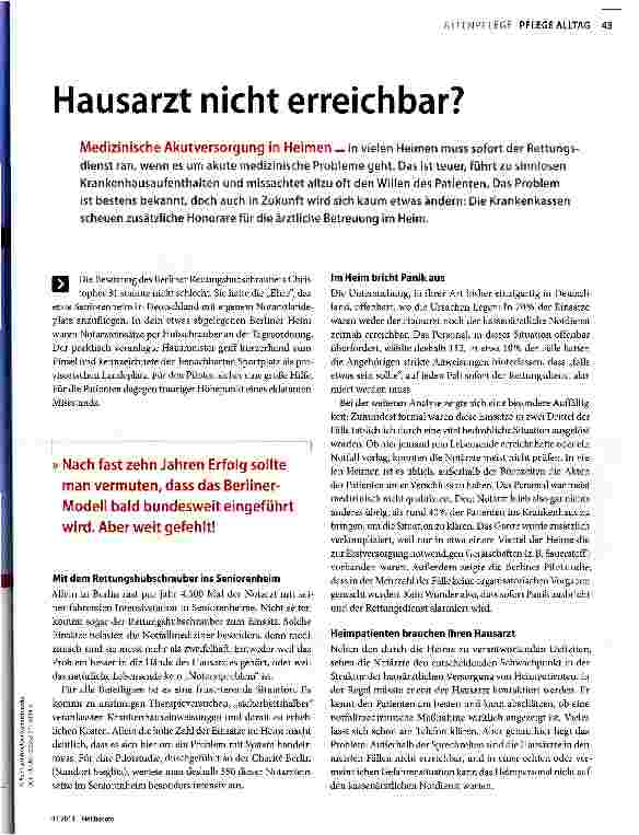 Vorschauseite 2: Hausarzt nicht erreichbar?