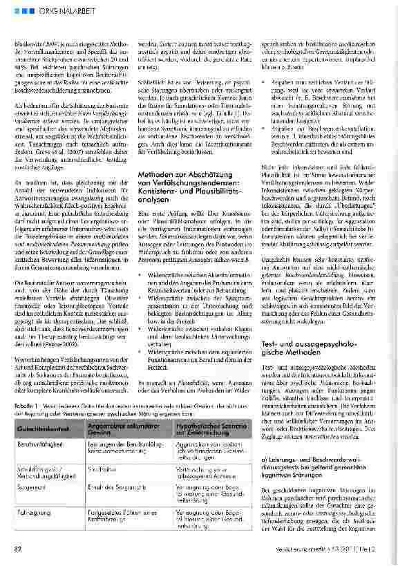 Vorschauseite 2: Die Beurteilung von Aggravation und Dissimulation in der Begutachtung psychischer und psychosomatischer Störungen