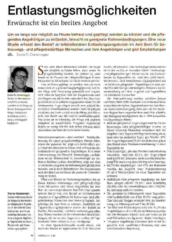 Vorschauseite 1: EntlastungsmöglichkeitenErwünscht ist ein breites Angebot