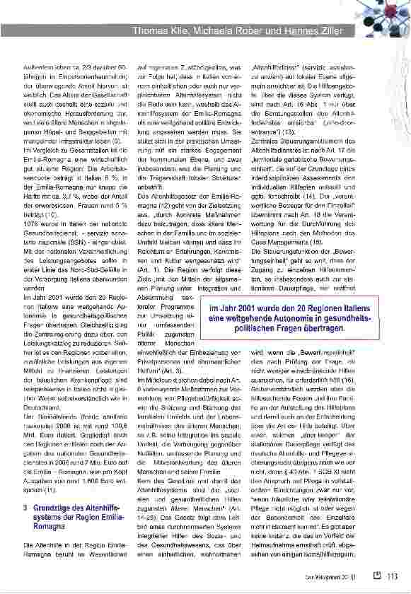 Vorschauseite 2: Die Emilia-Romagna als Vorbild für Beratung und Case Management in Altenhilfe und Pflege?