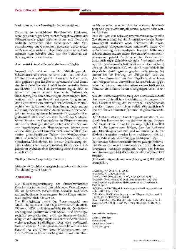 Vorschauseite 4: Angebliche Pflegefehler durch „Whistle-Blower zur Anzeige gebracht