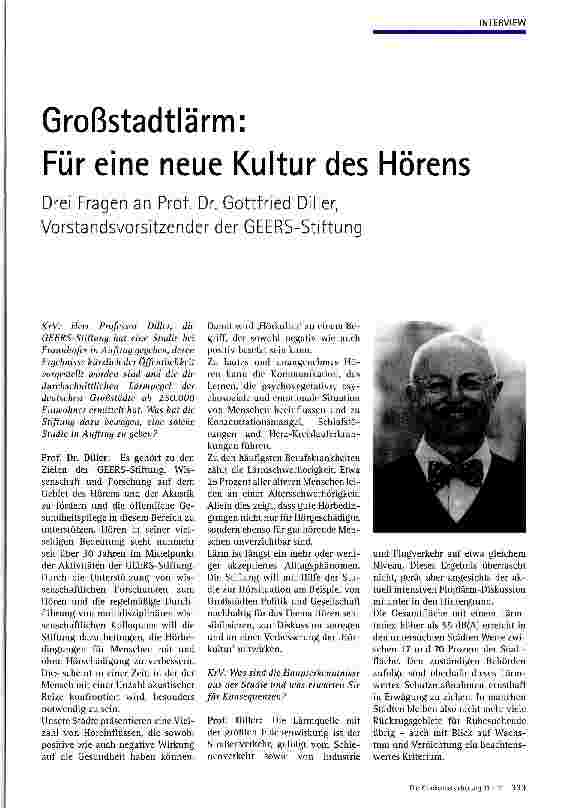 Vorschauseite 1: Großstadtlärm:Für eine neue Kultur des Hörens