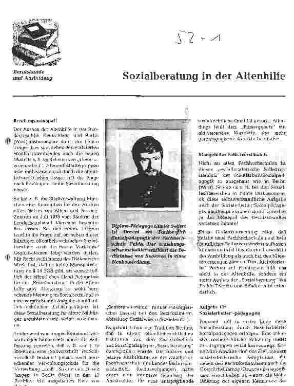 Vorschauseite 1: Sozialberatung in der Altenhilfe