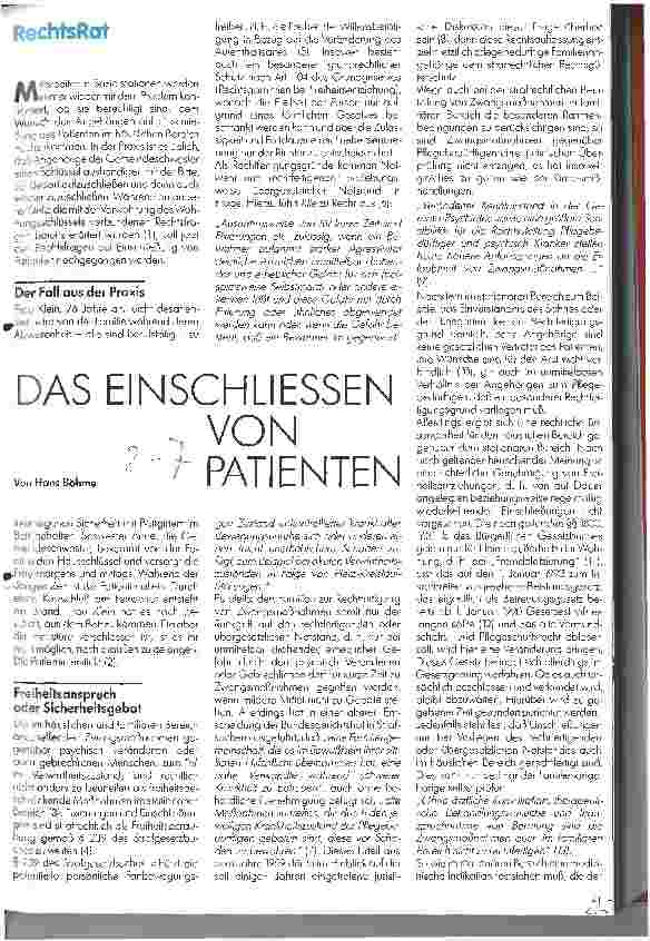 Vorschauseite 1: Das Einschließen von Patienten