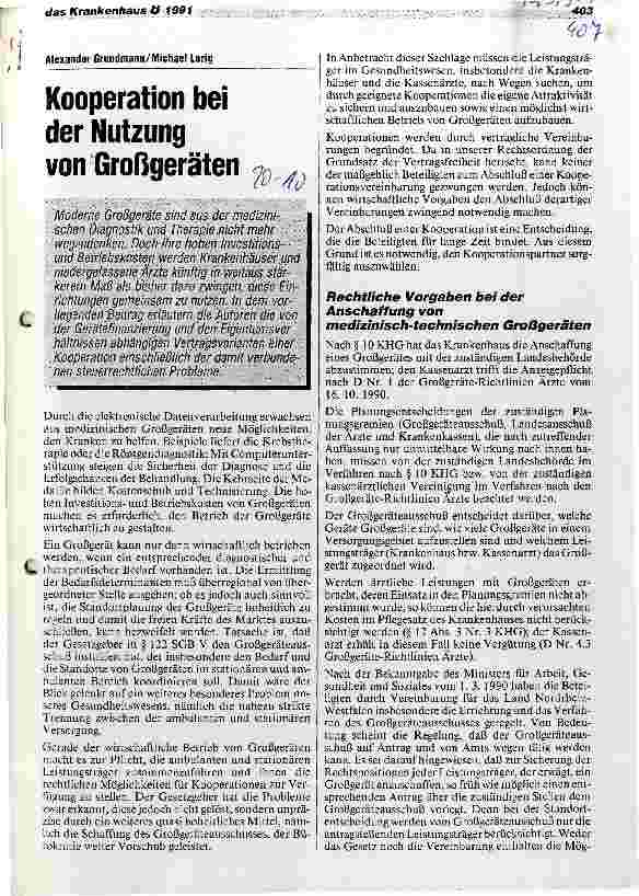 Vorschauseite 1: Kooperation bei der Nutzung von Großgeräten