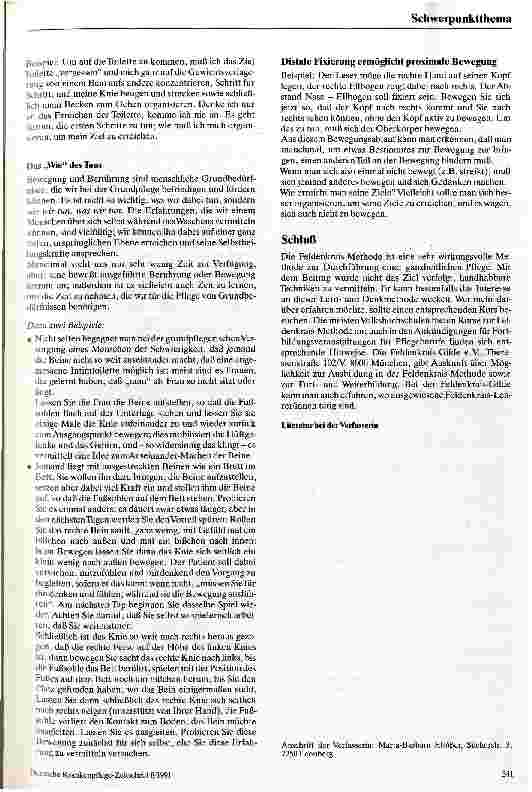 Vorschauseite 4: Die Feldenkrais-Methode in der ambulanten Altenund Krankenpflege