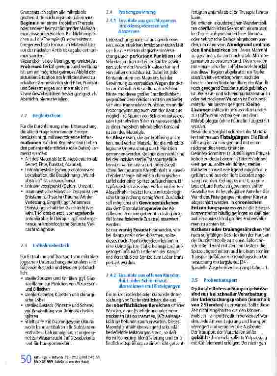 Vorschauseite 2: Infektionen der Haut und der subkutanen Weichteile MiQ 6/1999, Qulitätsstandards in der mikrobiologischen-infektiologischen Diagnostik