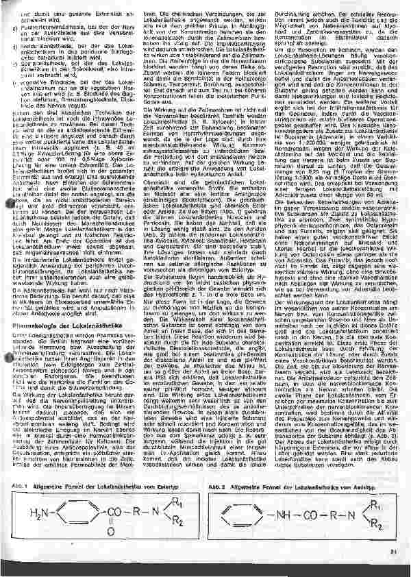 Vorschauseite 2: Einführung in die Anästhesiologie 25. Folge: Die Lokalanästhesie 1. Teil