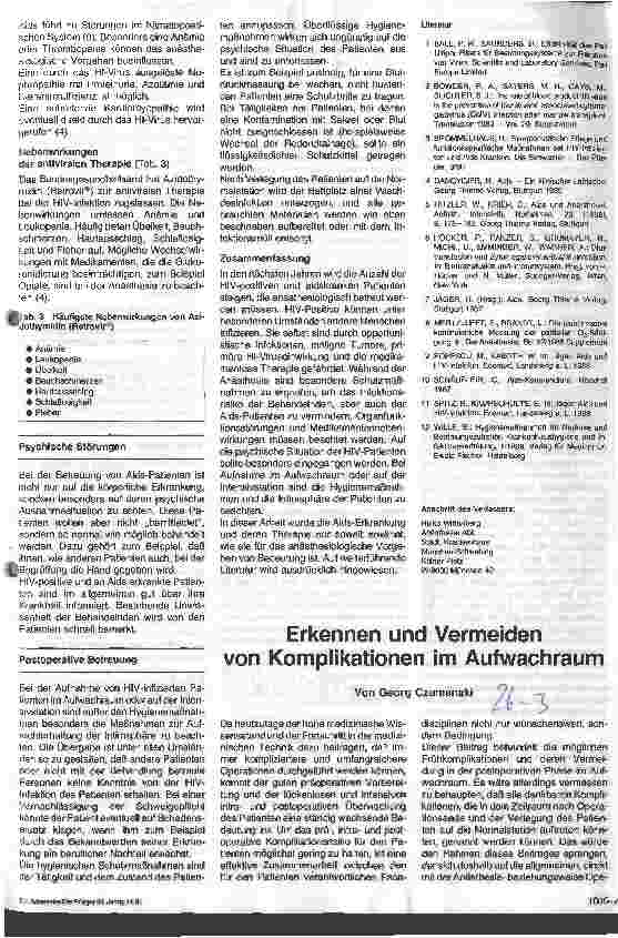 Vorschauseite 3: Besonderheiten bei der anästhesiologischen Betreuung HIV-positiver und aidskranker Patienten