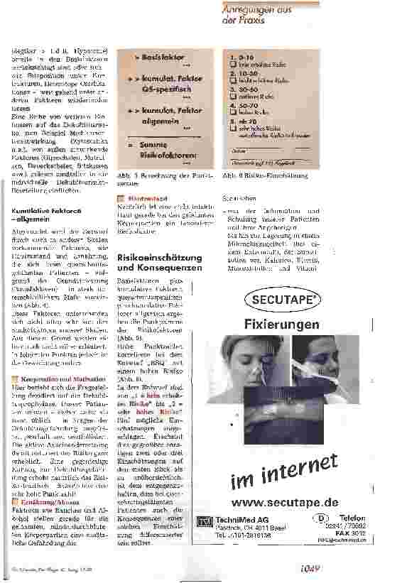 Vorschauseite 6: Risikoskala Dekubitusgefährdung für querschnittsgelähmte Patienten