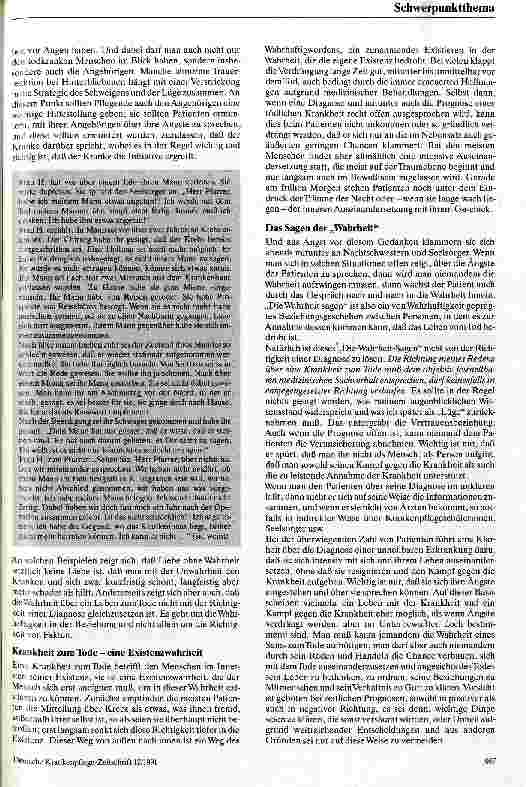 Vorschauseite 4: Umgang mit der Wahrheit bei lebensbedrohlicher Erkrankung aus der Sicht des Seelsorgers