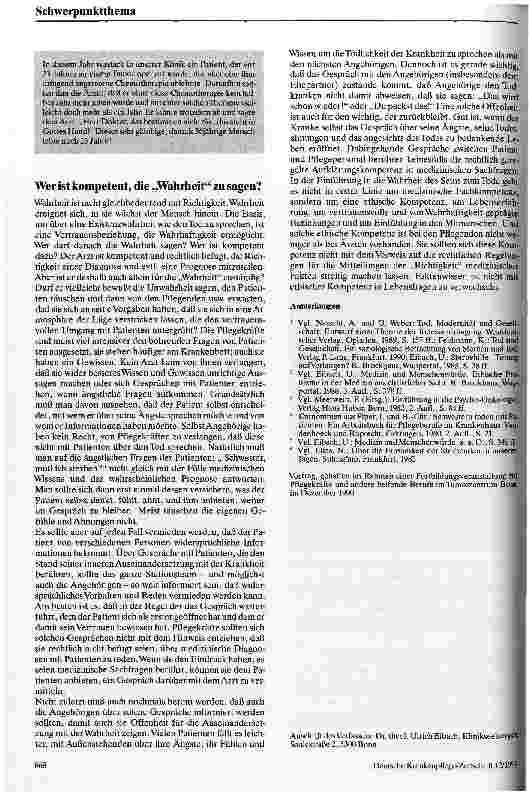Vorschauseite 5: Umgang mit der Wahrheit bei lebensbedrohlicher Erkrankung aus der Sicht des Seelsorgers