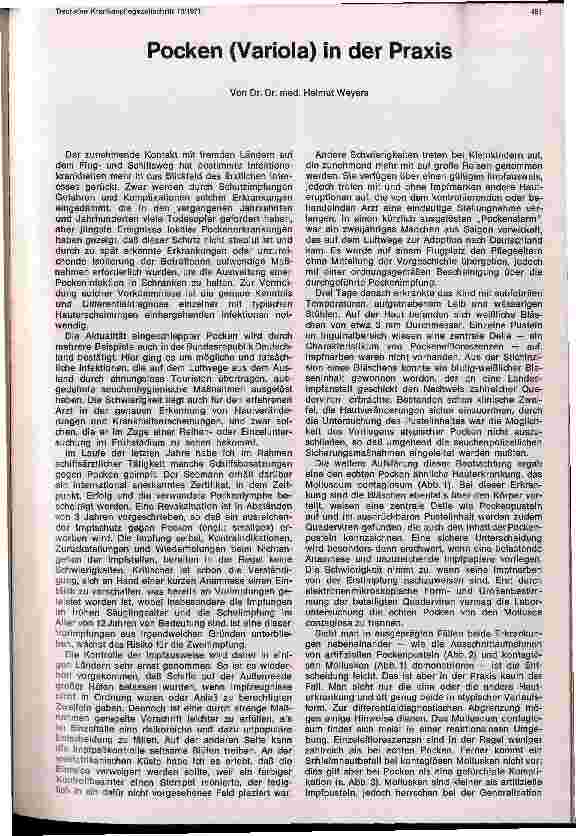 Vorschauseite 1: Pocken (Variola) in der Praxis