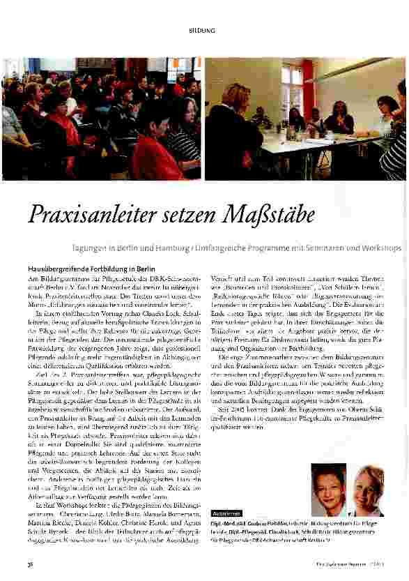 Vorschauseite 1: Praxisanleiter setzen Maßstäbe