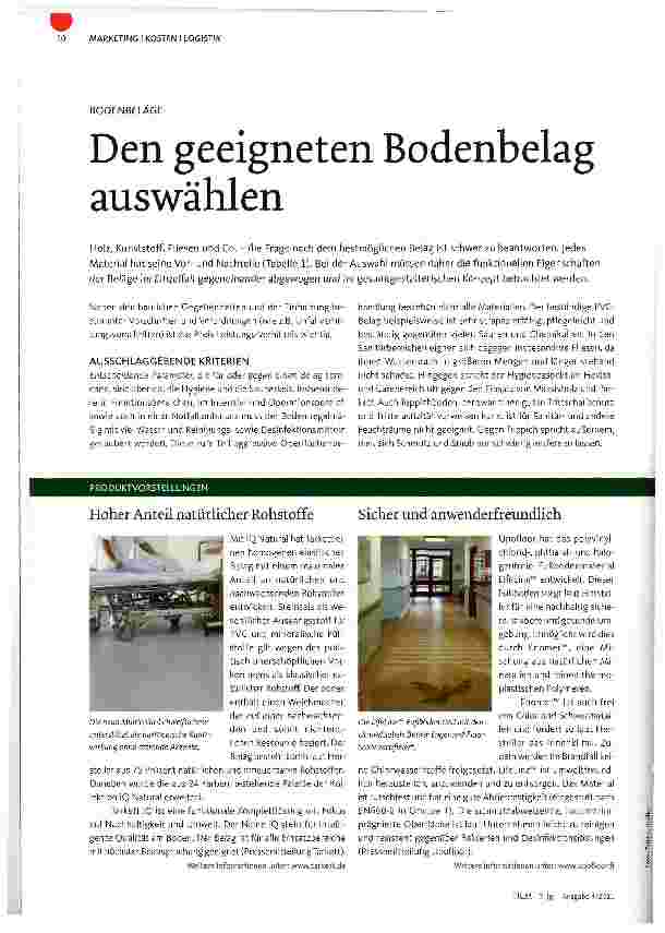Vorschauseite 1: Den geeigneten Bodenbelag auswählen