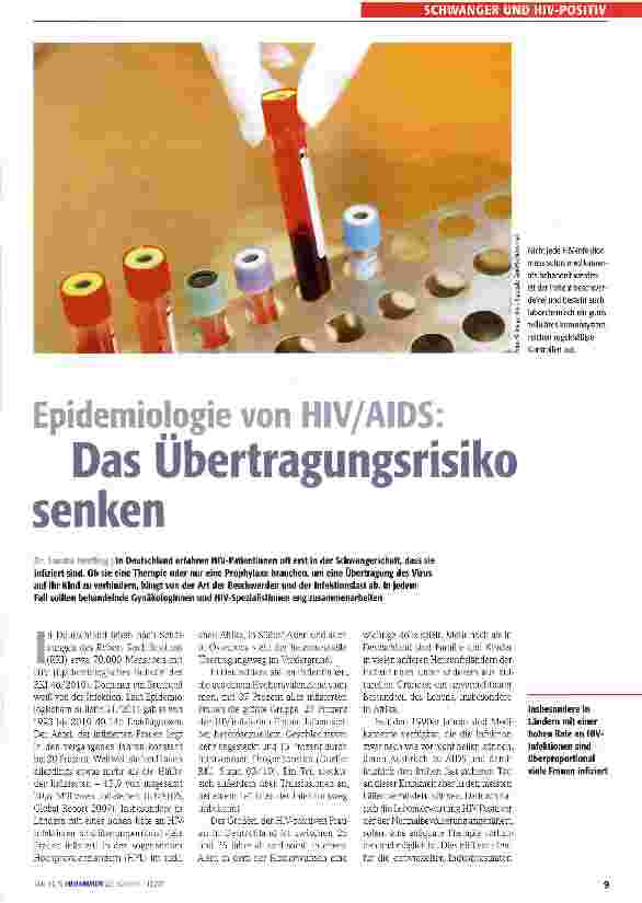 Vorschauseite 1: Epidemiologie von HIV/AIDS: Das Übertragungsrisiko senken