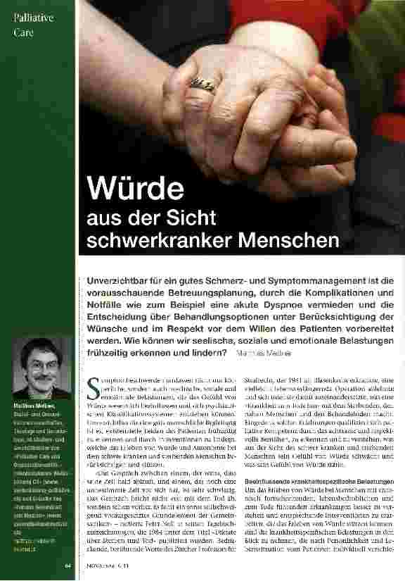 Vorschauseite 1: Würde aus der Sicht schwerkranker Menschen