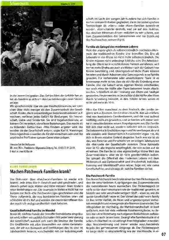 Vorschauseite 1: Machen Patchwork-Familien krank?