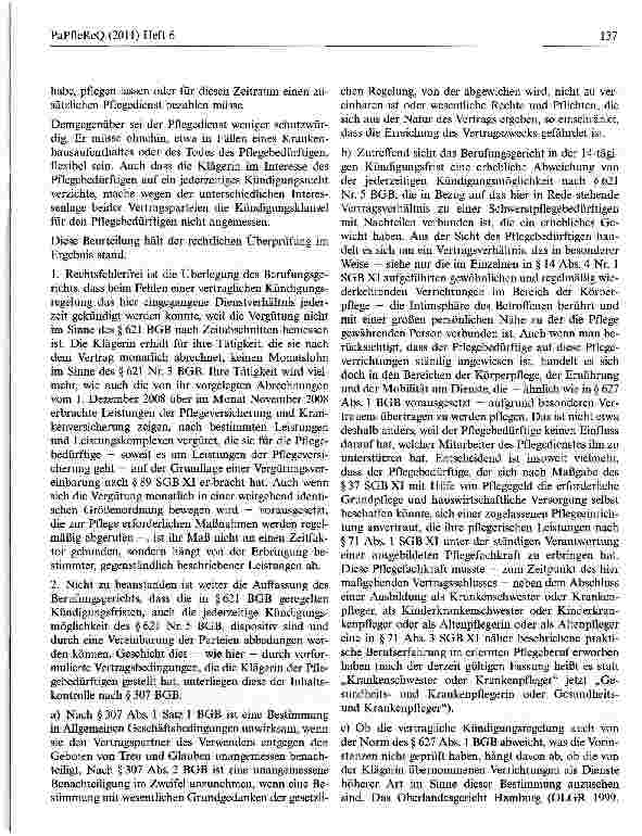 Vorschauseite 3: Kündigungsfristen für Pflegekunden sind unwirksam