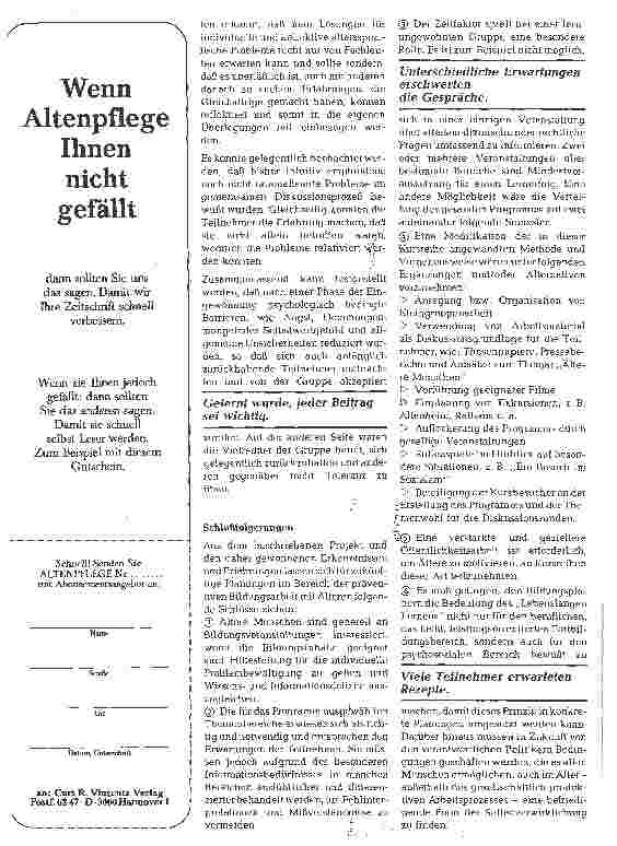 Vorschauseite 2: Kursreihe: Vorbereitung auf Ruhestand und Alter (II)