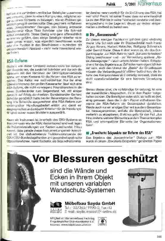 Vorschauseite 3: 100 Tage Ulla Schmidt Weichenstellungen für eine neue Gesundheitspolitik?