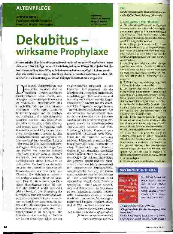 Vorschauseite 1: Dekubitus - wirksame Prophylaxe