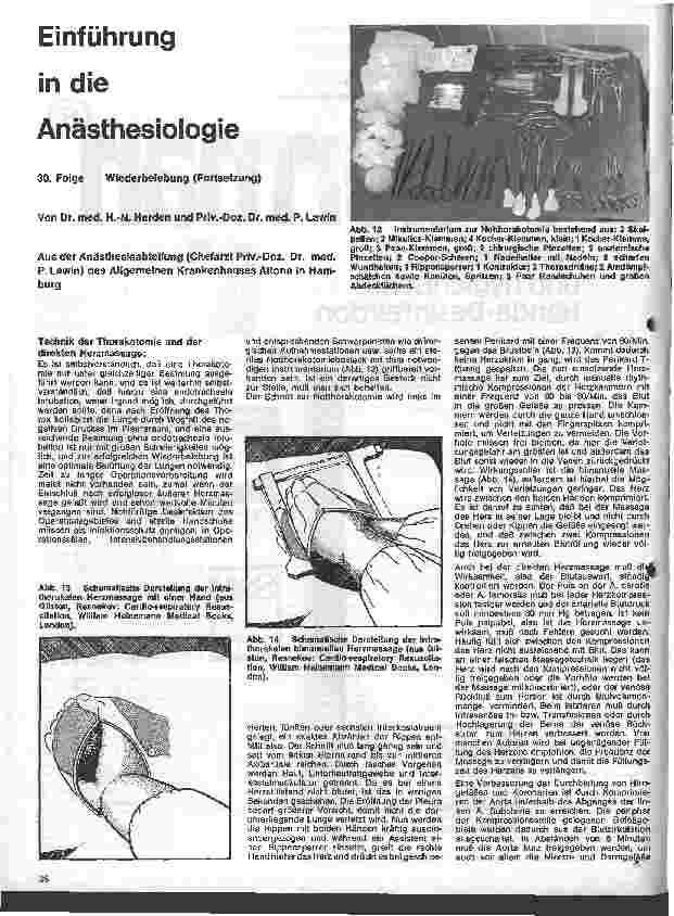 Vorschauseite 1: Einführung in die Anästhesiologie 26. Folge: Wiederbelebung (Fortsetzung)