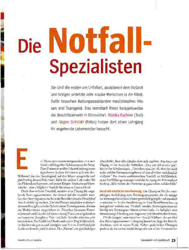 Vorschauseite 2: Die Notfall-Spezialisten