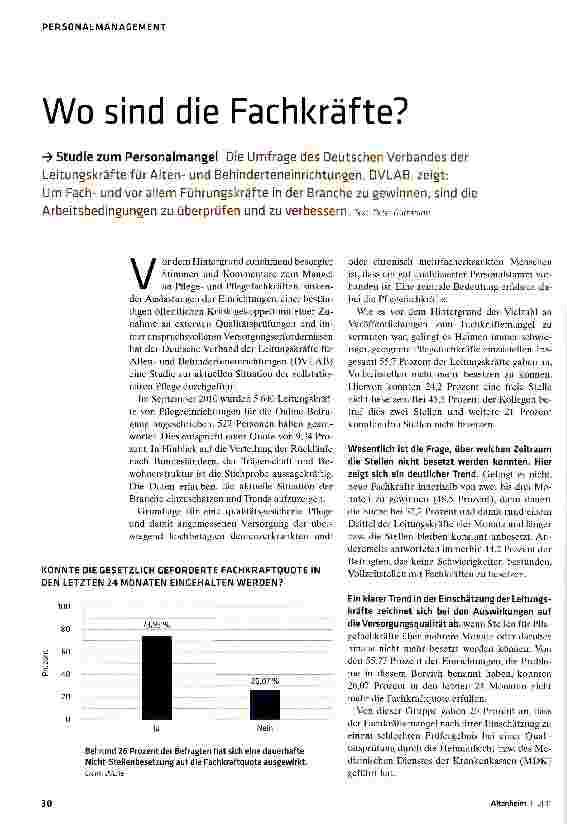 Vorschauseite 1: Wo sind die Fachkräfte? Studie zum Personalmangel