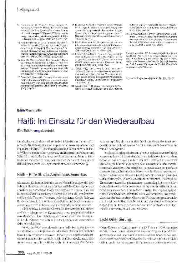 Vorschauseite 1: Haiti: Im Einsatz für den Wiederaufbau
