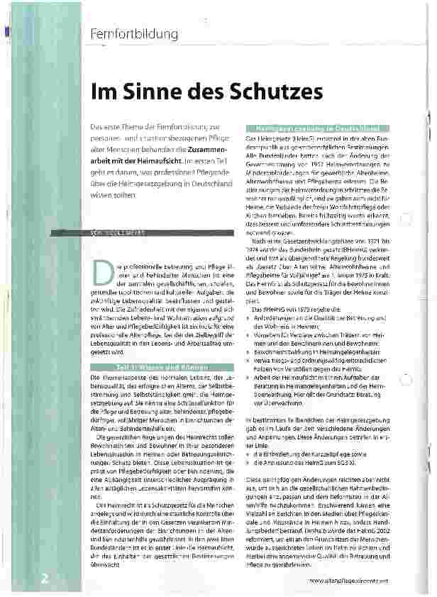 Vorschauseite 1: Im Sinne des Schutzes
