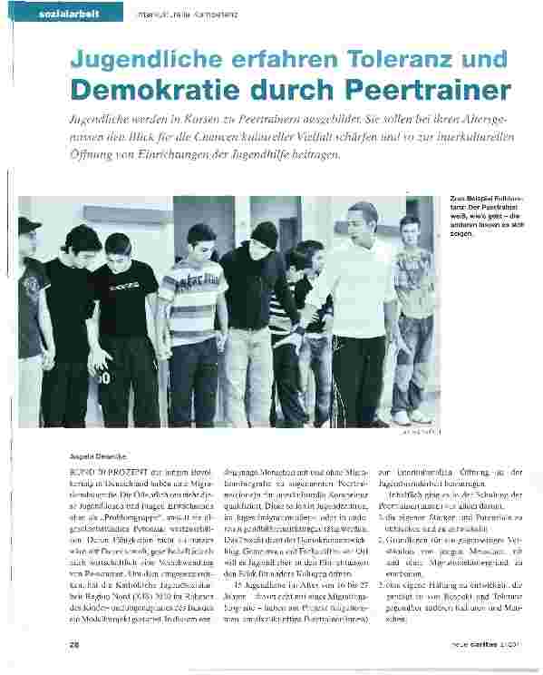 Vorschauseite 1: Jugendliche erfahren Toleranz und Demokratie durch Peertrainer
