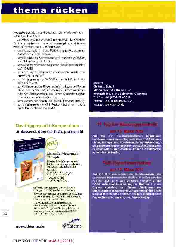 Vorschauseite 3: Teil III - Fortbildung zum Referent für rückengerechte Verhaltensprävention