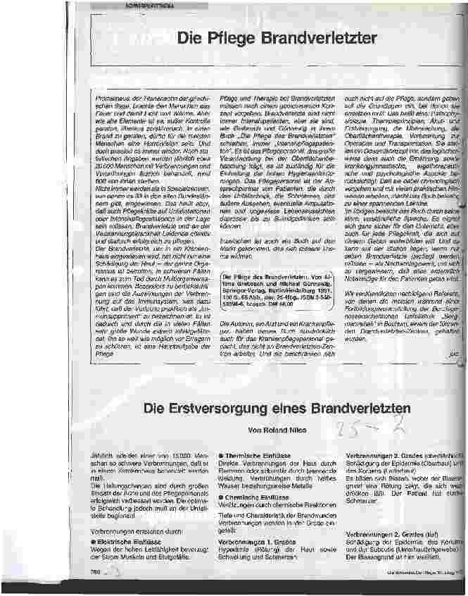 Vorschauseite 1: Die Erstversorgung eines Brandverletzten