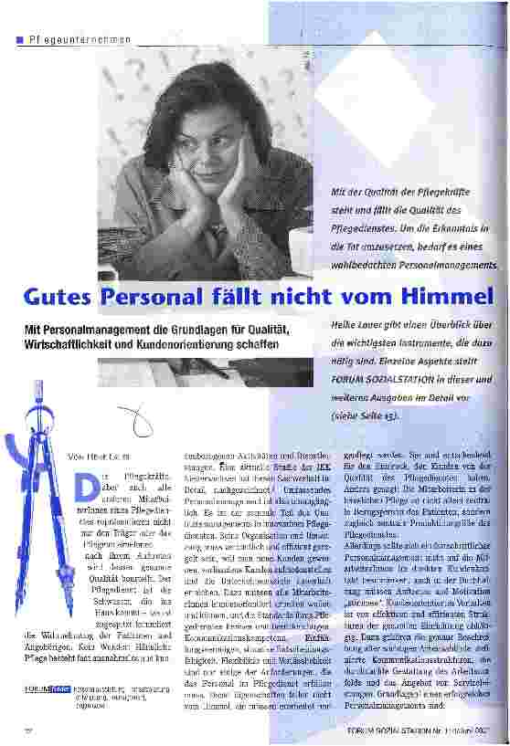 Vorschauseite 1: Gutes Personal fällt nicht vom Himmel
