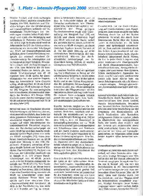 Vorschauseite 3: Lärm auf Intensivstationen und dessen Auswirkungen auf Patienten und Personal Teil 1