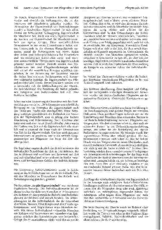 Vorschauseite 2: Zum Eigennutzen von Pflegenden in der stationären Psychiatrie