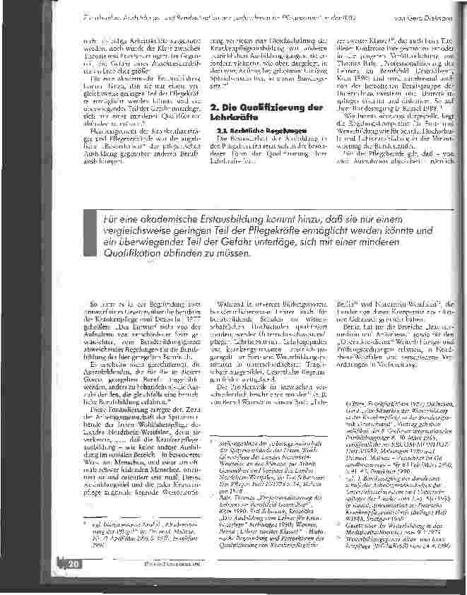 Vorschauseite 3: Zur aktuellen Ausbildungsund Berufssituation der Lehrer-Innen für Pflegeberufe in der BRD