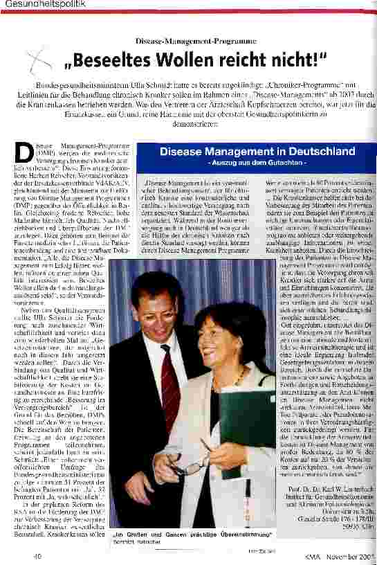Vorschauseite 1: Beseeltes Wollen reicht nicht! Disease-Management-Programme
