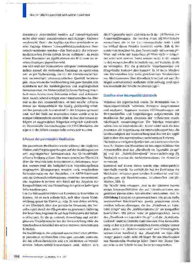 Vorschauseite 2: Inkompatibilitäten parenteral verabreichter Arzneimittel
